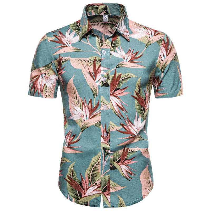 Urlaubshemd Herren Kurzarm Hemd Tropical Farben - BerlinGlamour