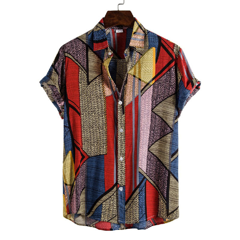 Herren Hemd Kurzarm Vintage Bedruckt Klassisch - BerlinGlamour