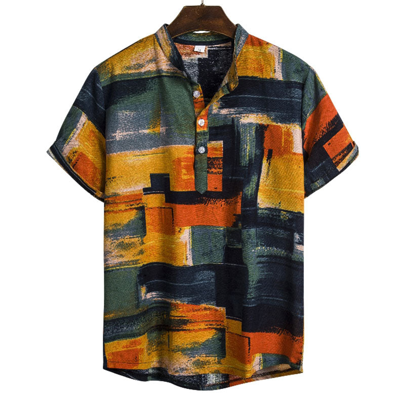 Herren Urlaubshemd Retro Druck Sommer - BerlinGlamour