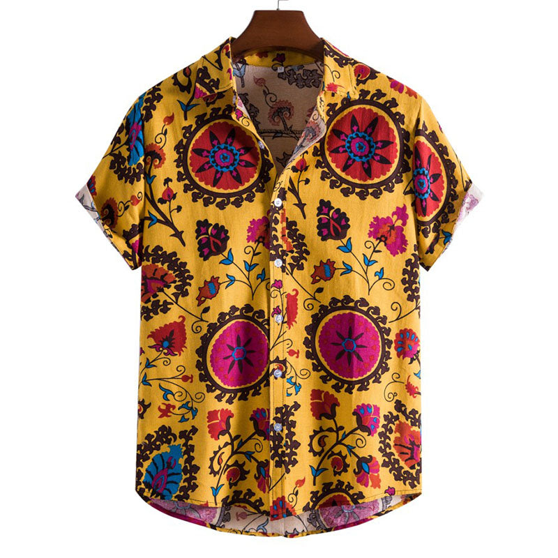 Herren Kurzarm Hemd mit coolem Print - BerlinGlamour