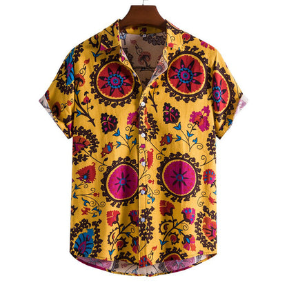 Herren Kurzarm Hemd mit coolem Print - BerlinGlamour