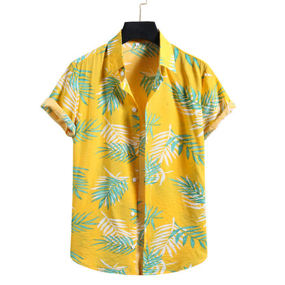 Herren Kurzarm Hemd Blumenmuster Sommer - BerlinGlamour
