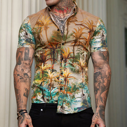 Herren Hemd Kurzarm Bedruckt Cool Reverse Style