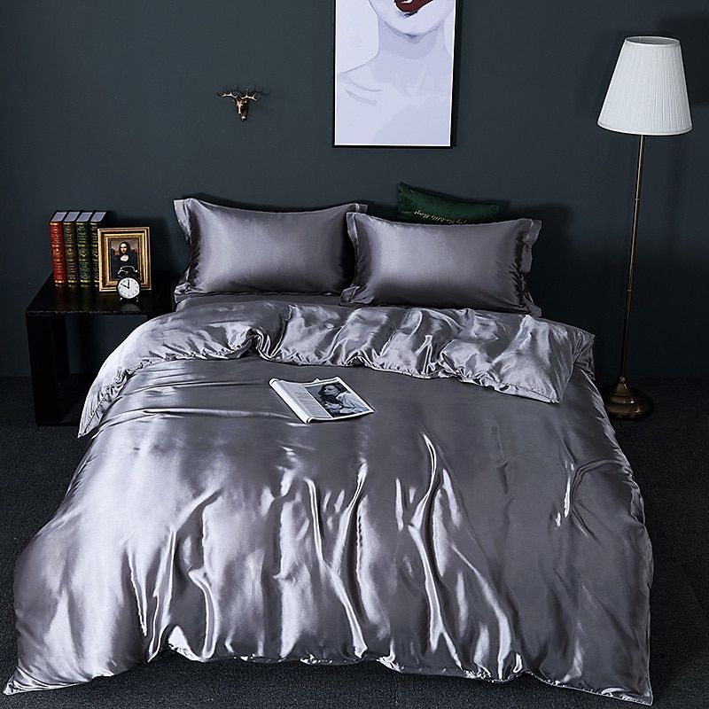 Luxus Bettwäsche Satin Set Komfortabel Weich
