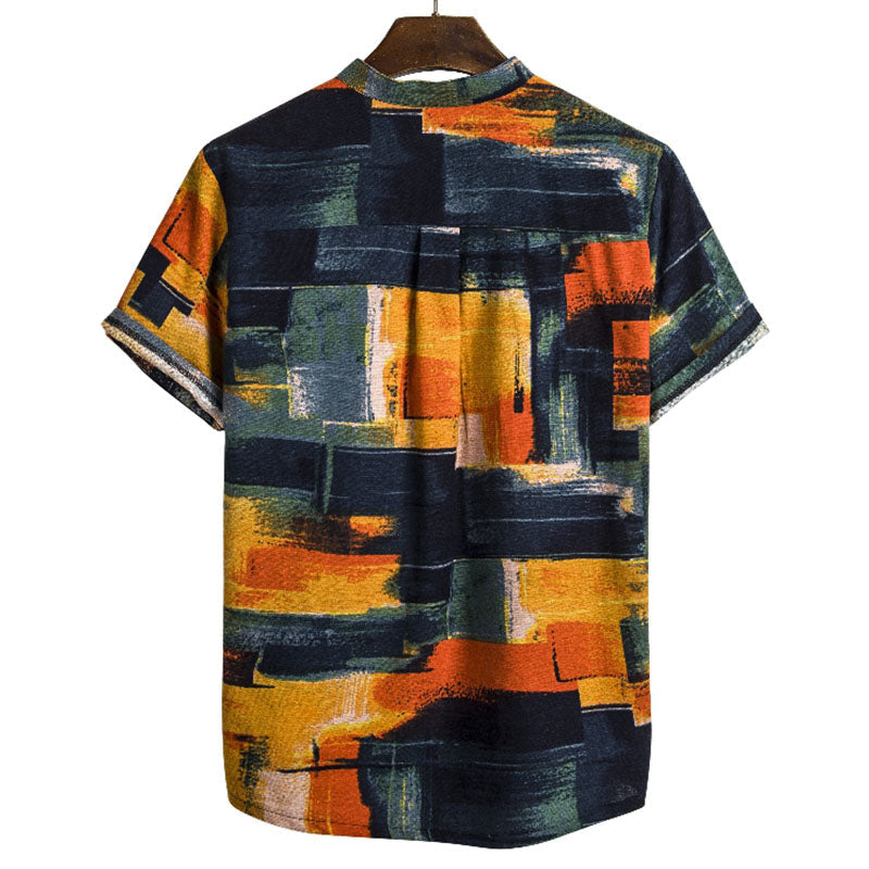 Herren Urlaubshemd Retro Druck Sommer