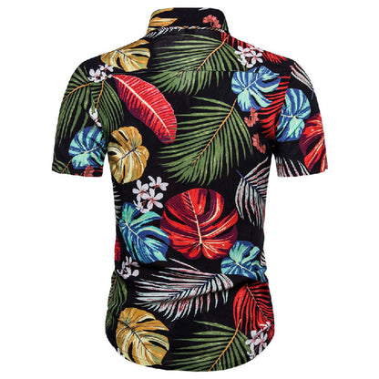 Herren Kurzarm Hemd Baumwolle Vintage Style Modern