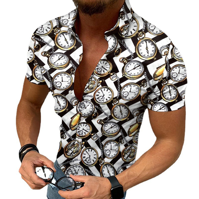 Herren Hemd Freizeit Ethno Print Relaxed Fit - BerlinGlamour
