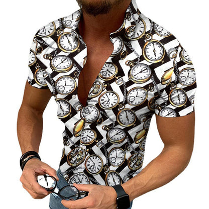 Herren Hemd Freizeit Ethno Print Relaxed Fit - BerlinGlamour