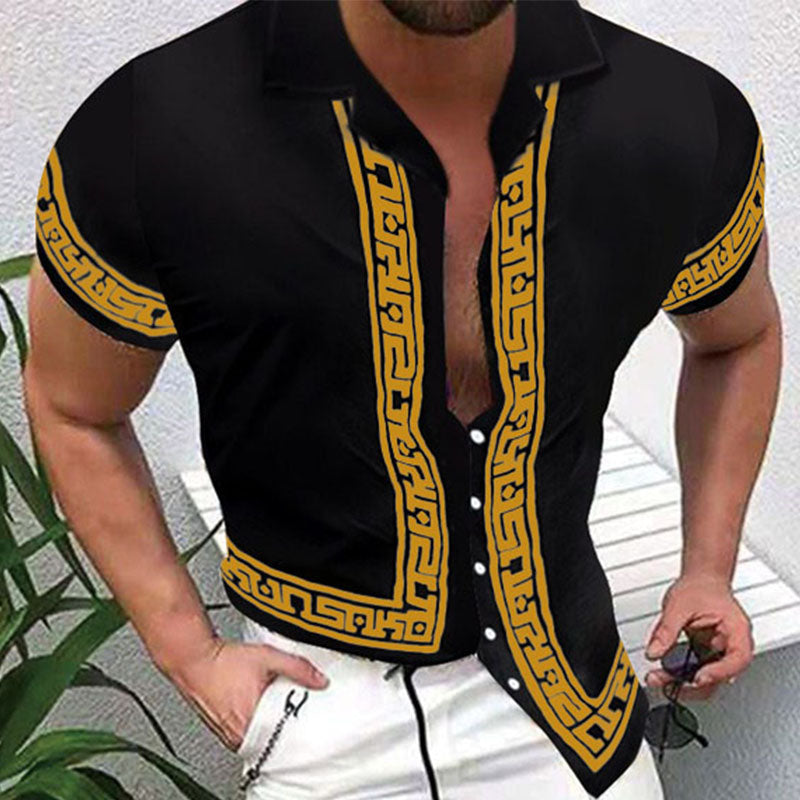 Herren Strandhemd Blumenmuster Hawaiianisch Sommer - BerlinGlamour