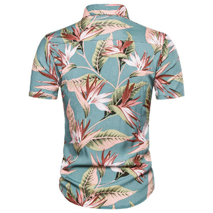 Urlaubshemd Herren Kurzarm Hemd Tropical Farben