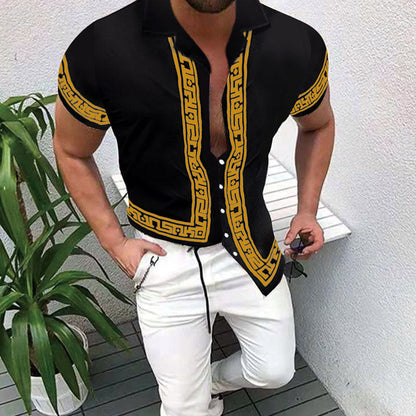 Herren Strandhemd Blumenmuster Hawaiianisch Sommer