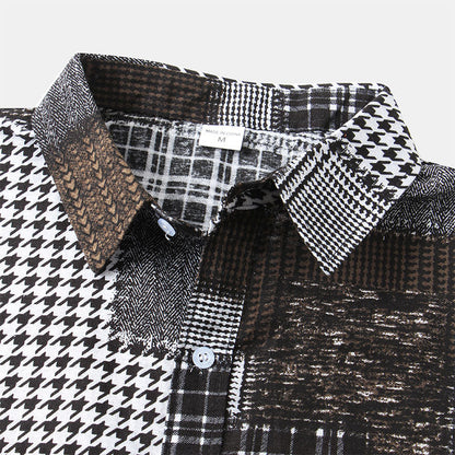 Männer Kurzarm Hemd Abstrakt Farben Modern