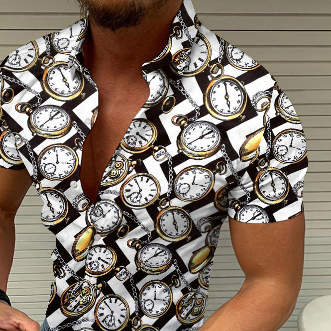 Herren Hemd Freizeit Ethno Print Relaxed Fit