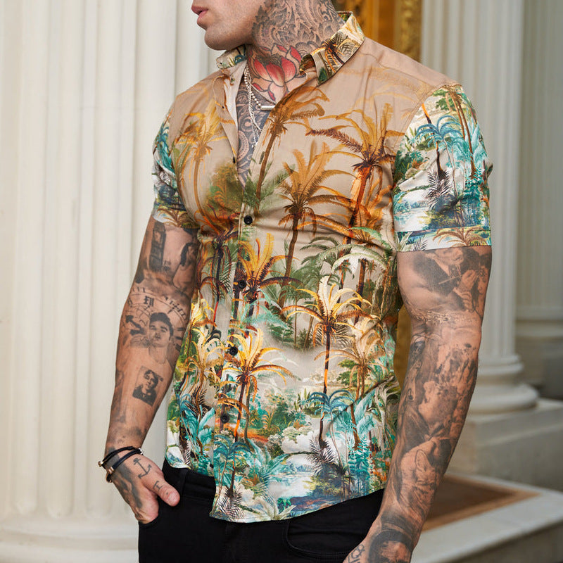 Herren Hemd Kurzarm Bedruckt Cool Reverse Style