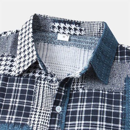 Herren Kurzarm Hemd Retro Look Abstrakt Bedruckt Fashion