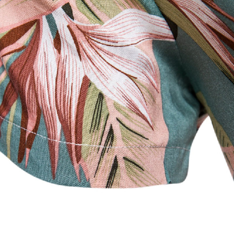 Urlaubshemd Herren Kurzarm Hemd Tropical Farben