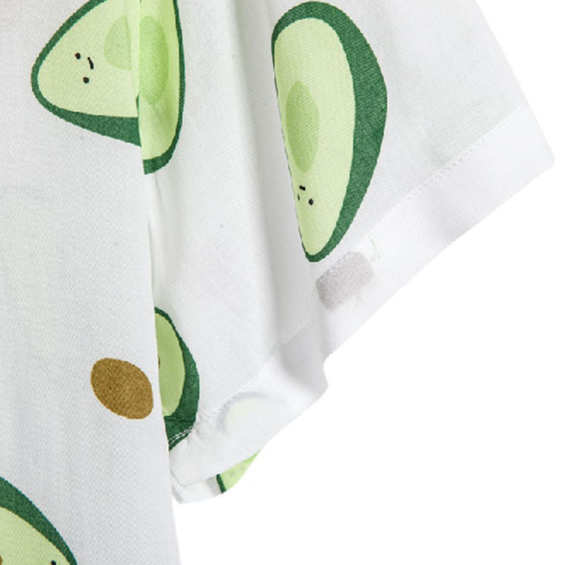 Männer-Hemd Baumwolle Avocado-Print Sommer