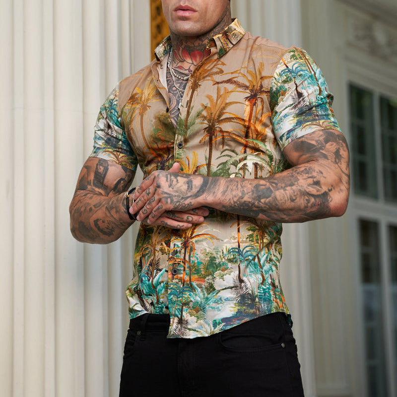 Herren Hemd Kurzarm Bedruckt Cool Reverse Style