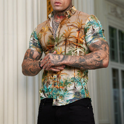 Herren Hemd Kurzarm Bedruckt Cool Reverse Style