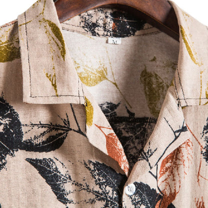 Herren Kurzarmhemd mit Vintage Print aus Baumwolle