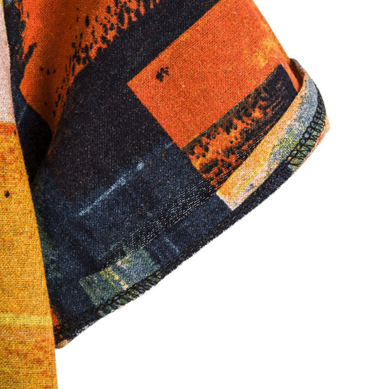 Herren Urlaubshemd Retro Druck Sommer