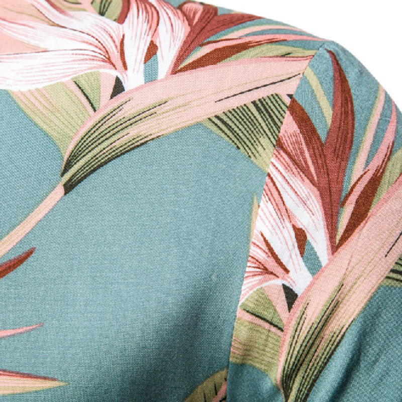 Urlaubshemd Herren Kurzarm Hemd Tropical Farben