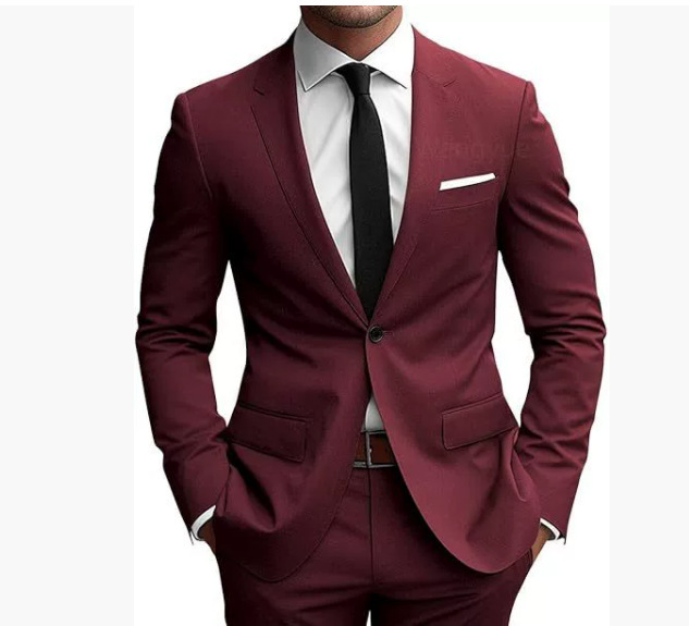 Herren Anzug Slim Fit Elegant Frühjahr