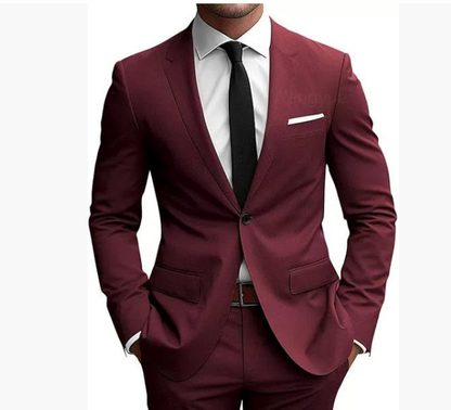 Herren Anzug Slim Fit Elegant Frühjahr