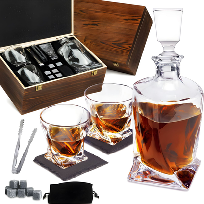Kristall Dekanter Set Luxus Whisky Karaffe Geschenk - BerlinGlamour