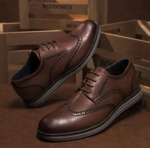 Vegane Herrenschuhe Wingtip-Schnürer Schwarz Modern - BerlinGlamour