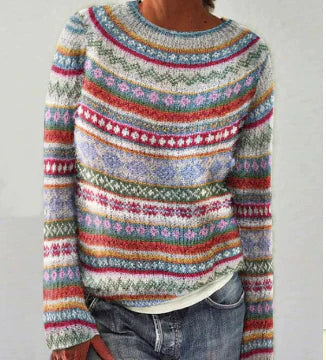 Damen Strickpullover Rundhalsausschnitt Bequem Alltag