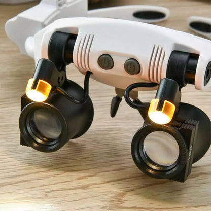Juwelier Lupe Brille LED Licht 8fach Vergrößerung