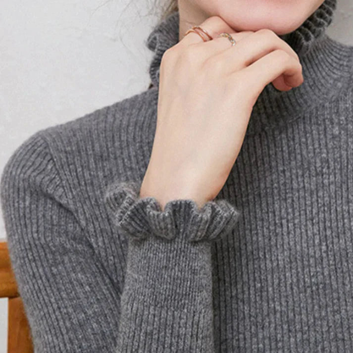 Weiche Kaschmir Rollkragen Pullover Damen