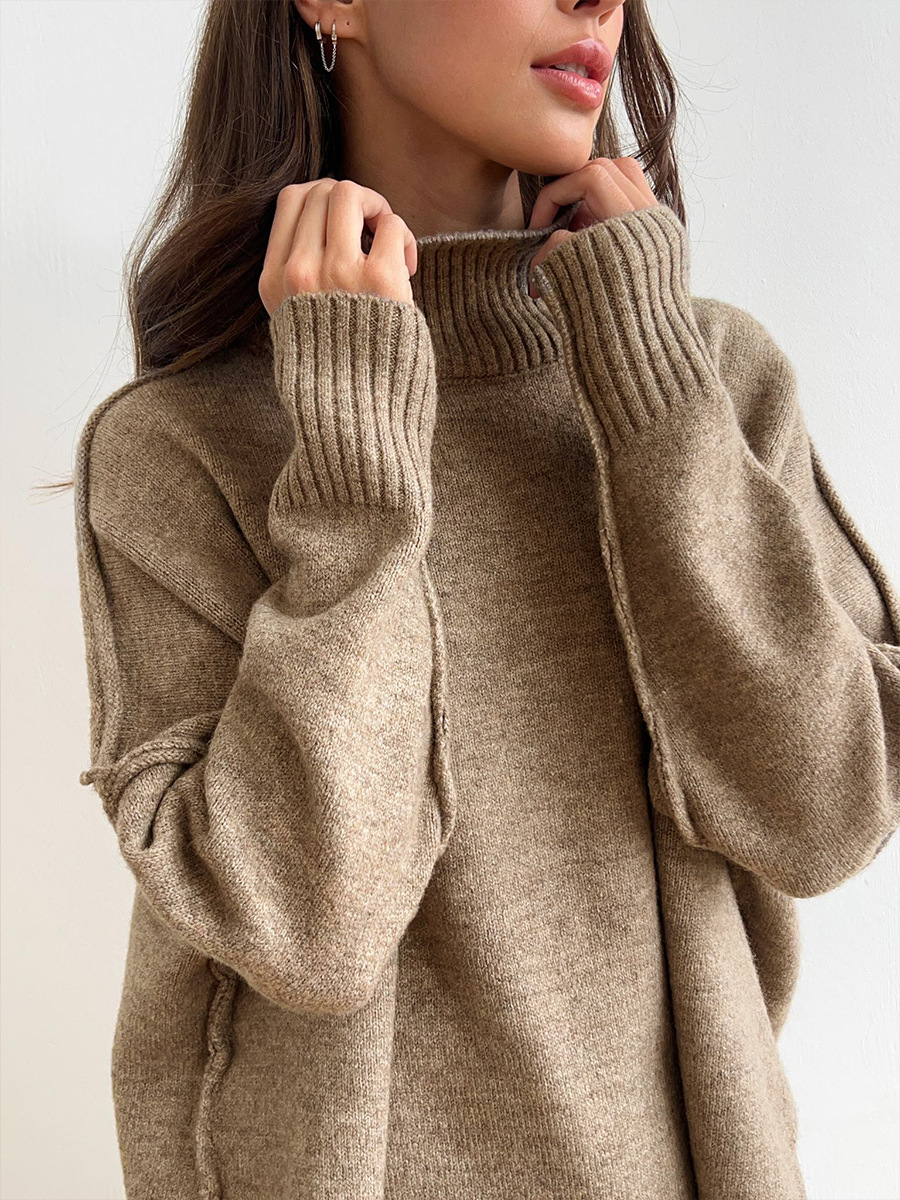 Damen Strickpullover Oversize Weich Bequem