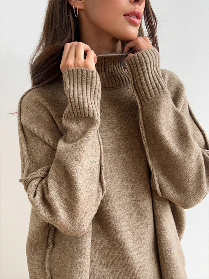 Damen Strickpullover Oversize Weich Bequem