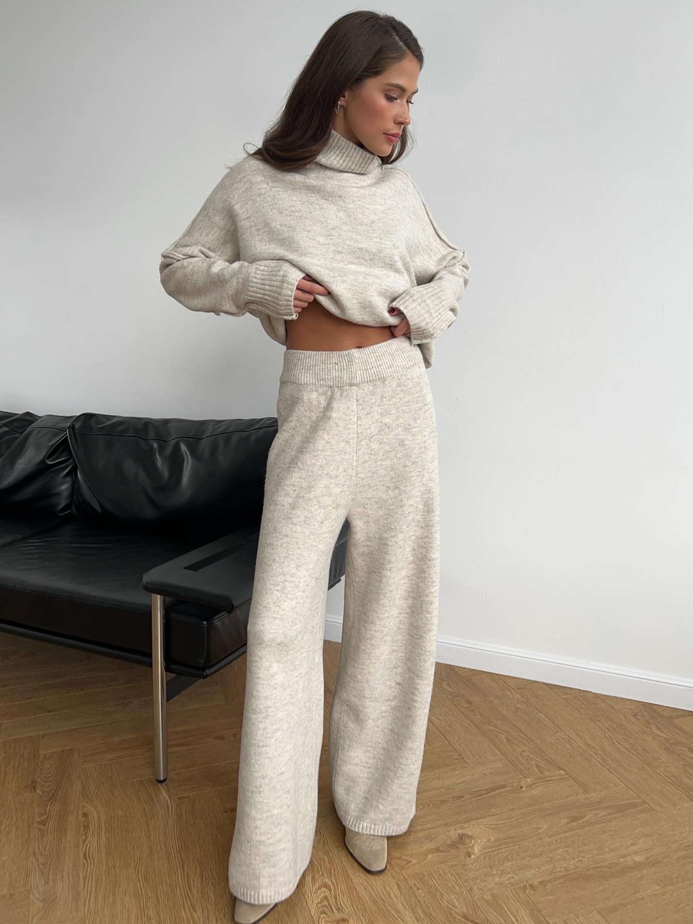Damen Strickpullover Oversize Weich Bequem