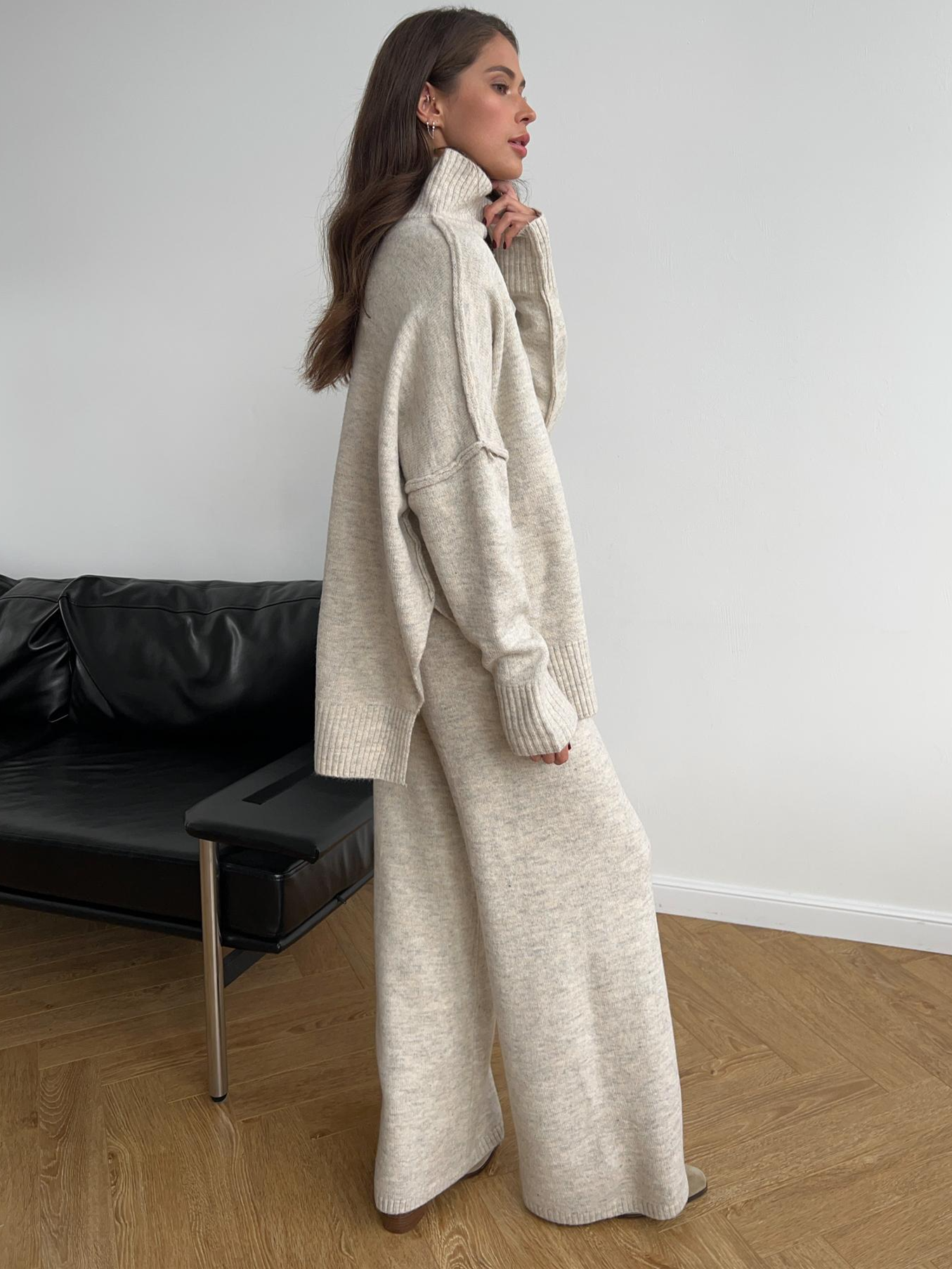 Damen Strickpullover Oversize Weich Bequem
