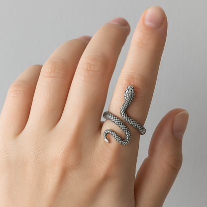 Edelstahl Ring Schlangenmuster Texturiert Modern