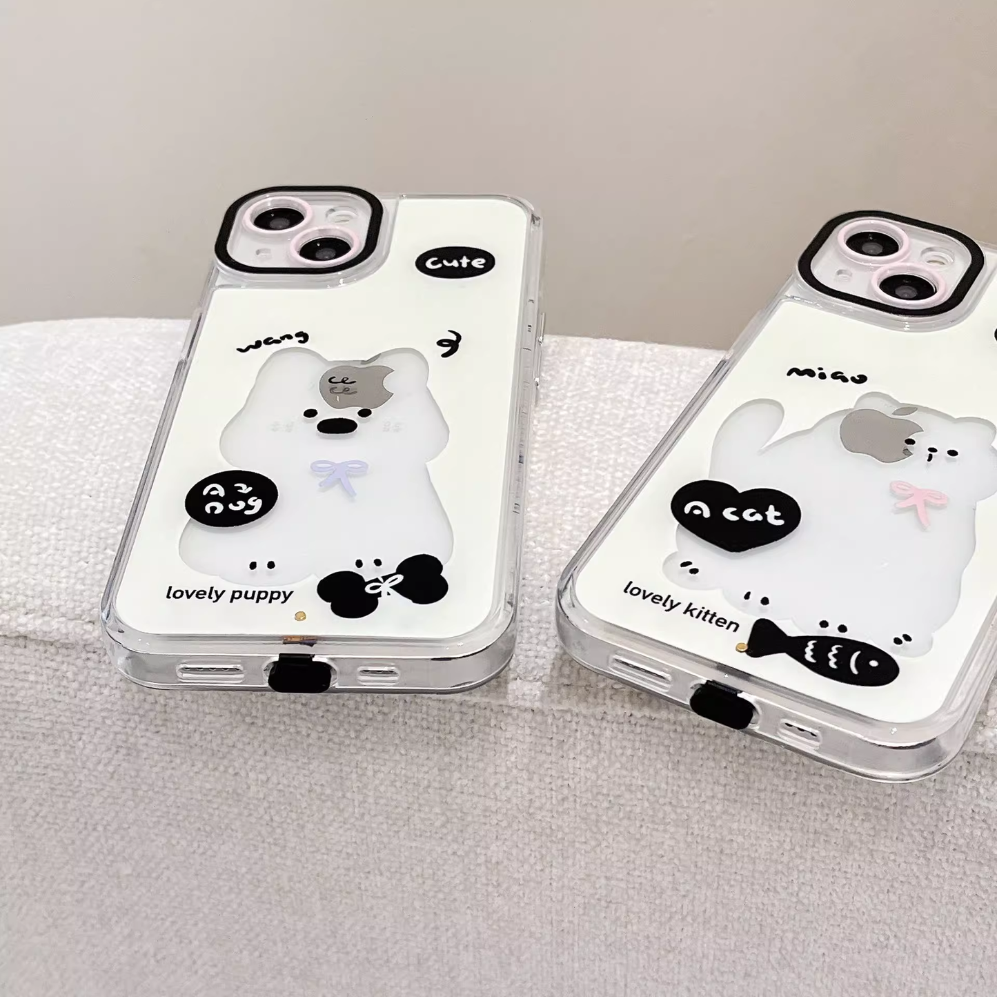 Leuchtende Katzen Handyhülle Neon LED Glitzer