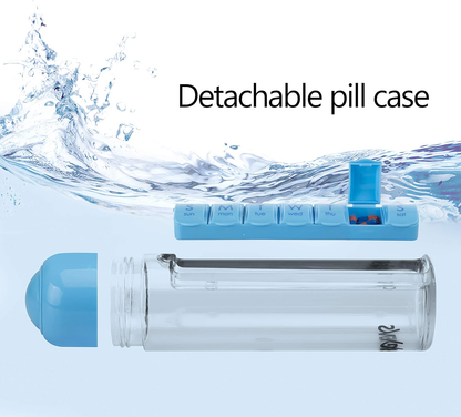 Reise Wasserflasche mit Pillenbox Organizer