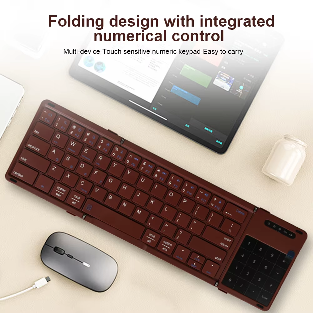 Bluetooth Tastatur Kabellos Tragbar Slim Foldable