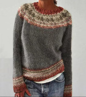 Damen Strickpullover Rundhalsausschnitt Bequem Alltag