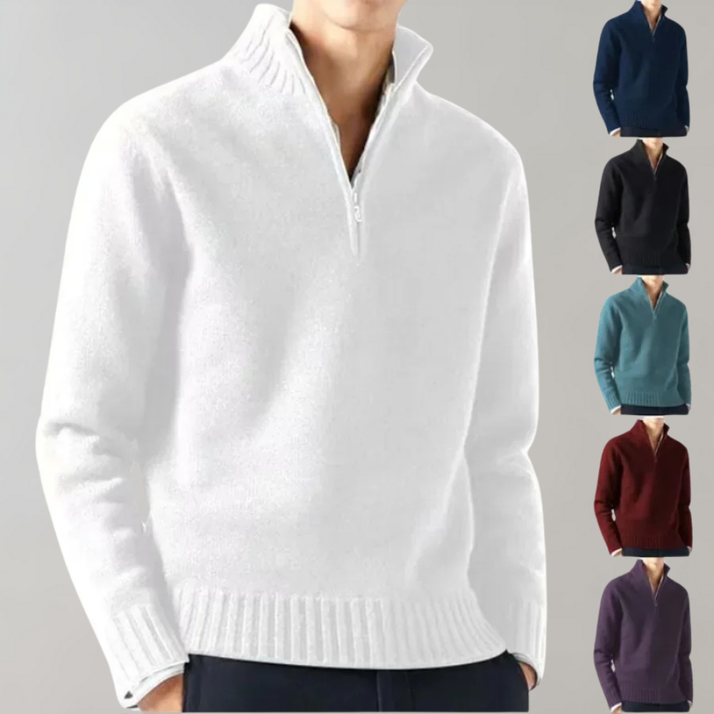 Eleganter Pullover mit Halb-Reißverschluss Modern