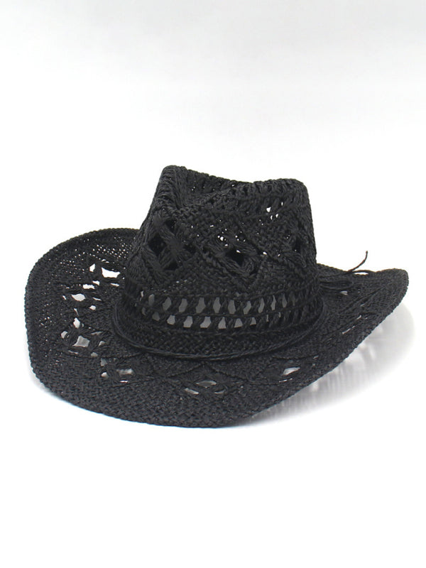 Strohhut Cowboyhut Handgestrickt Hochrand Sommerhut