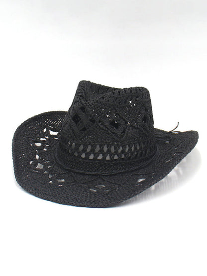 Strohhut Cowboyhut Handgestrickt Hochrand Sommerhut