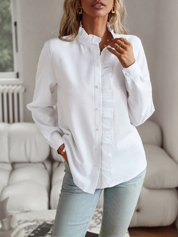 Damenschal Frauenhemd Elegantes Rüschen Oberteil