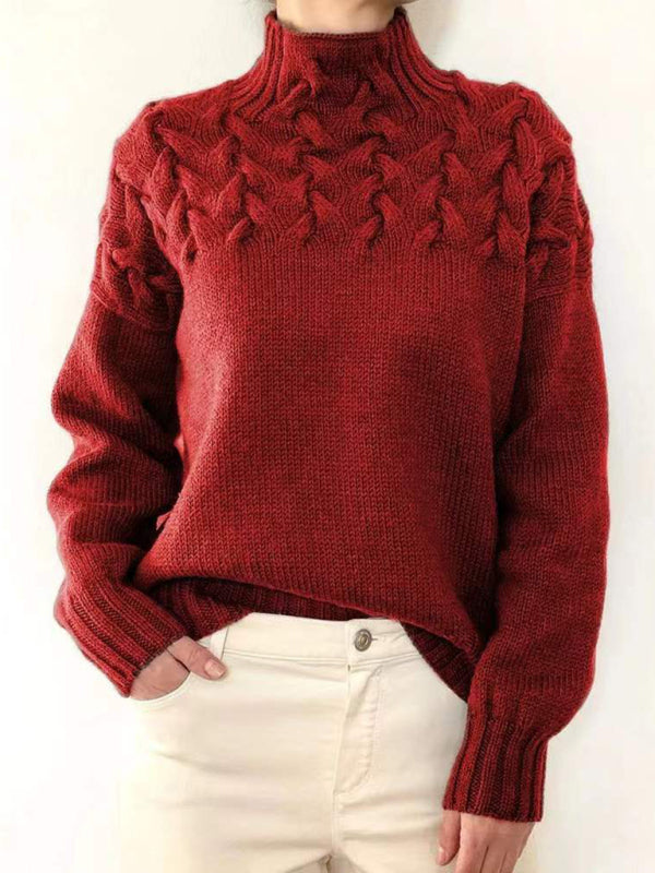 Weicher Cashmere Rollkragenpullover Einfarbig Winter
