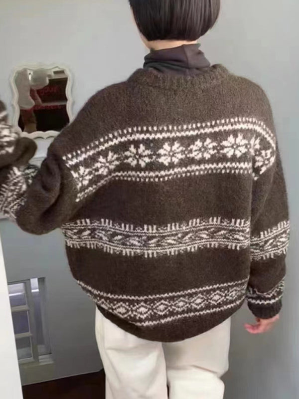 Damen Winterpullover Nordisch Gemütlich Lässig