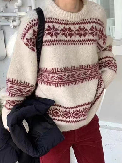 Damen Winterpullover Nordisch Gemütlich Lässig