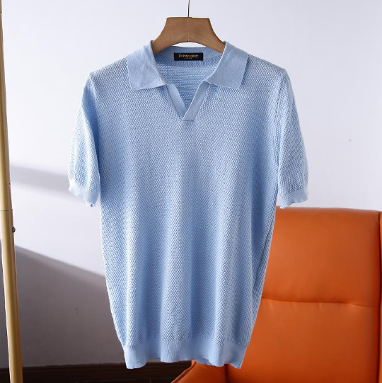 Leichtes Herren Strickpolo Kurzarm Modern